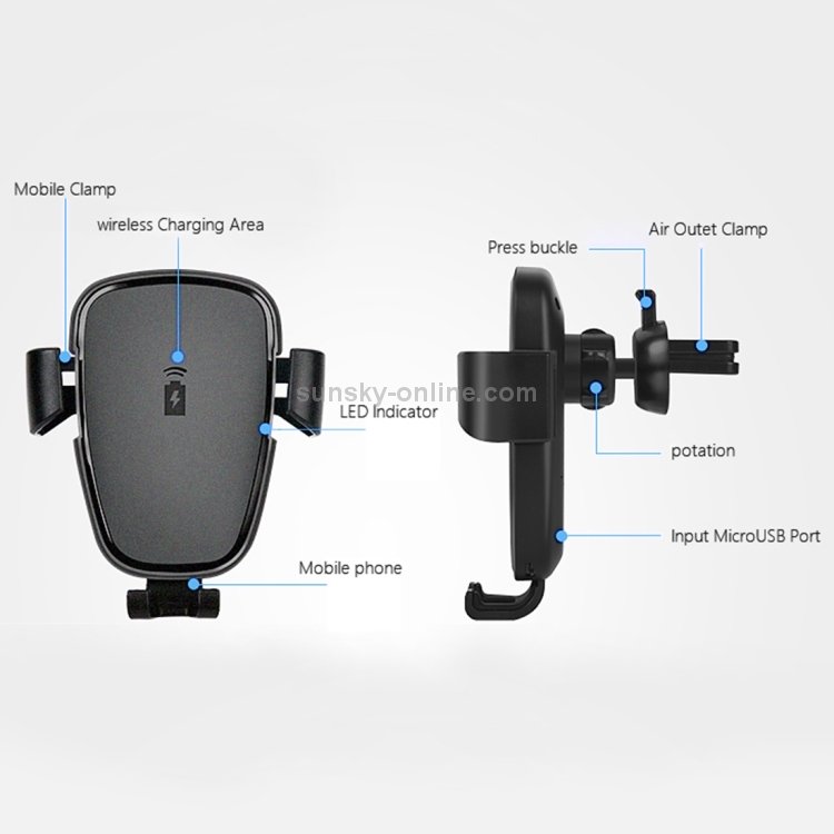 HAMTOD Air Outlet Mount Phone Holder Cradle 5-10W Fast Charging Wireless Car Charger HAMTOD Air Outlet Mount Phone Holder Cradle 5-10W Fast Charging Wireless Car Charger