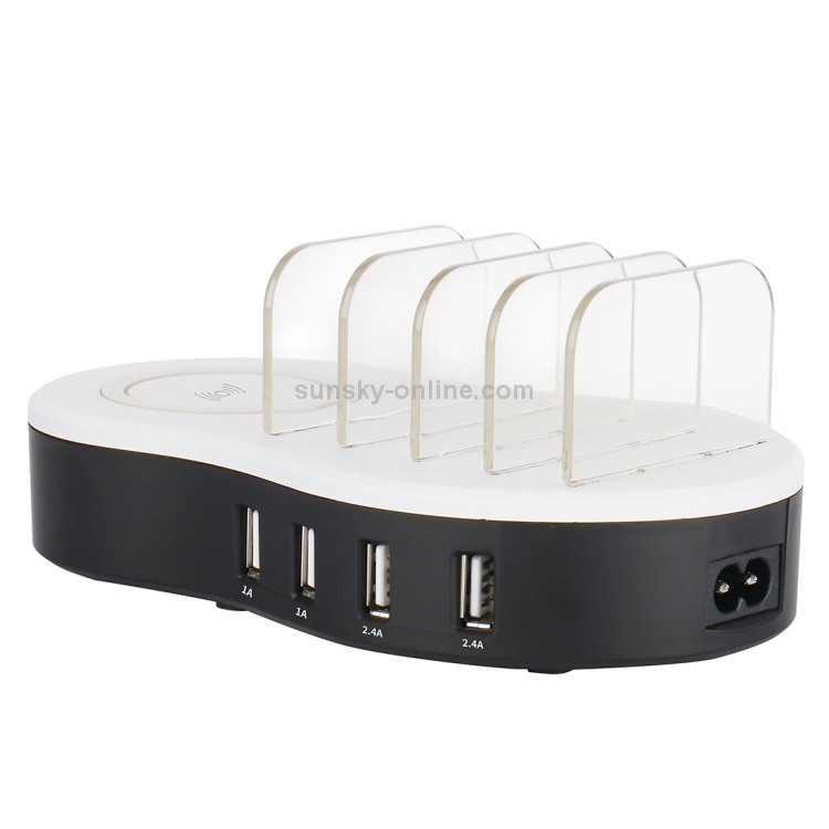 JHW08 Desktop 4-port USB Charge Dock Wireless Charging Station with LED Indicator JHW08 Desktop 4-port USB Charge Dock Wireless Charging Station with LED Indicator
