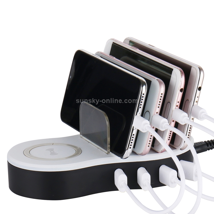 JHW08 Desktop 4-port USB Charge Dock Wireless Charging Station with LED Indicator JHW08 Desktop 4-port USB Charge Dock Wireless Charging Station with LED Indicator