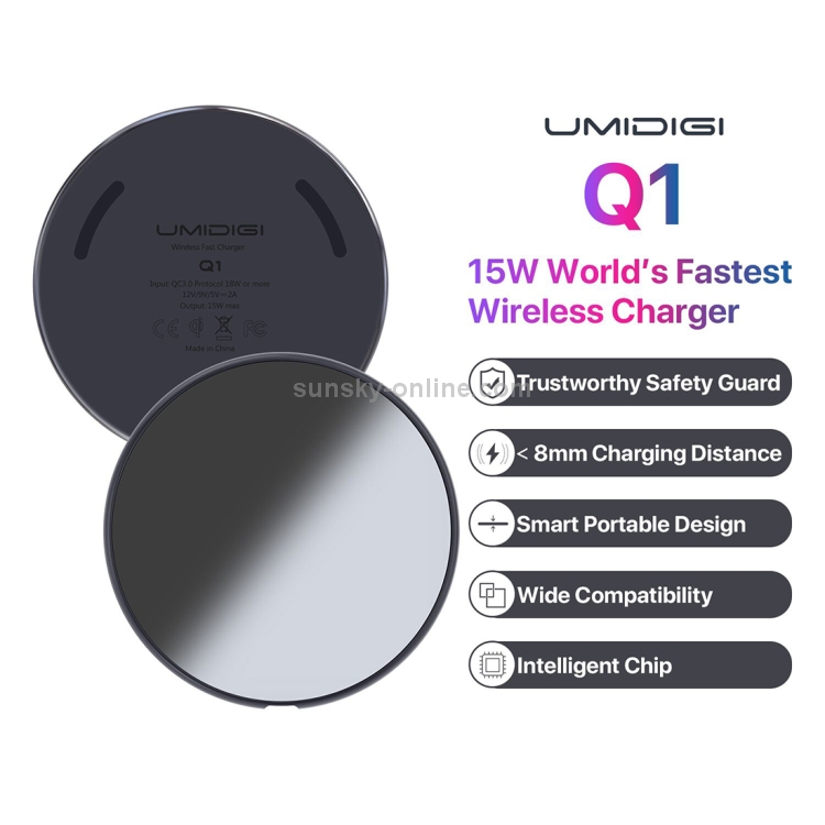 [HK Warehouse] UMIDIGI Q1 10W Fast Charging Qi Wireless Charger Pad with Data Cable