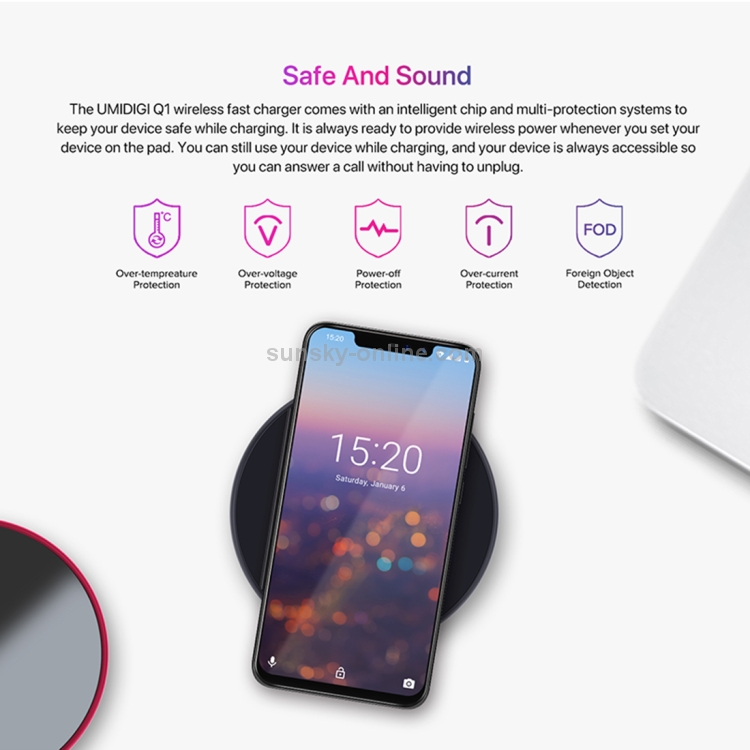 [HK Warehouse] UMIDIGI Q1 10W Fast Charging Qi Wireless Charger Pad with Data Cable