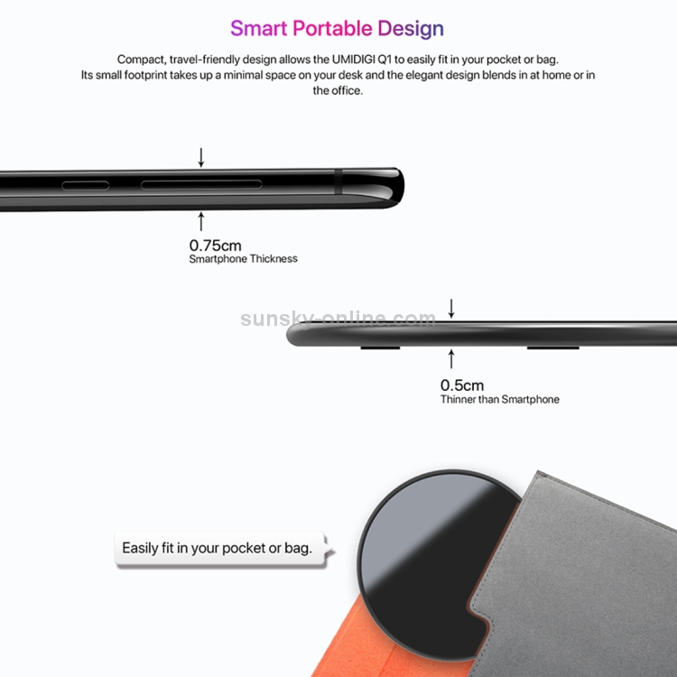[HK Warehouse] UMIDIGI Q1 10W Fast Charging Qi Wireless Charger Pad with Data Cable