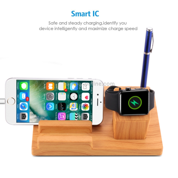 Bamboo 5V 1A/2.4A Multiple USB Ports Charging Station Dock Organizer with Indicator Bamboo 5V 1A/2.4A Multiple USB Ports Charging Station Dock Organizer with Indicator