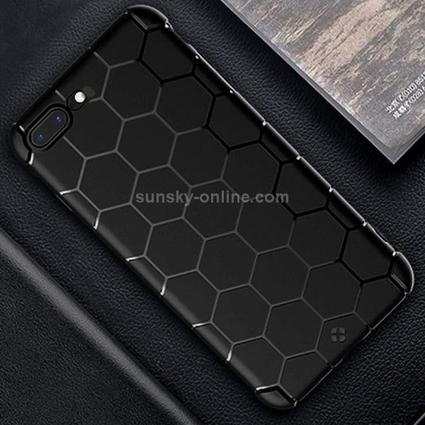 TOTUDESIGN for iPhone 8 Plus & 7 Plus Honeycomb Texture TPU Dropproof Protective Back Cover Case (Black) TOTUDESIGN for iPhone 8 Plus & 7 Plus Honeycomb Texture TPU Dropproof Protective Back Cover Case (Black)