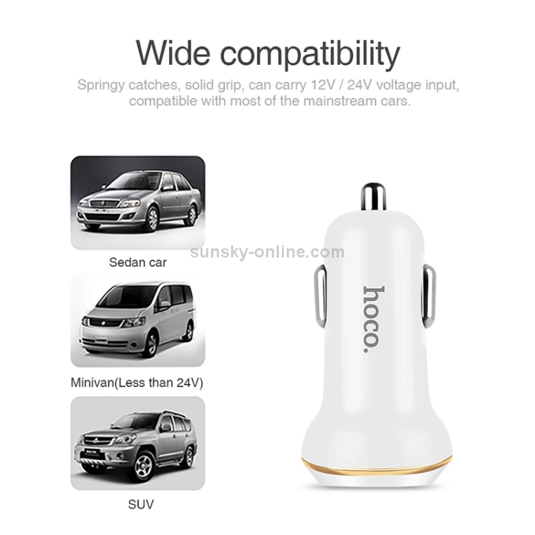 hoco Z1 2.1A Dual Ports Smart Car Charger hoco Z1 2.1A Dual Ports Smart Car Charger