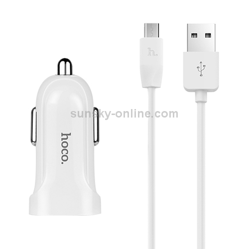 hoco Z2A 2.4A Dual Ports Smart Car Charger with 1m Micro USB Cable hoco Z2A 2.4A Dual Ports Smart Car Charger with 1m Micro USB Cable