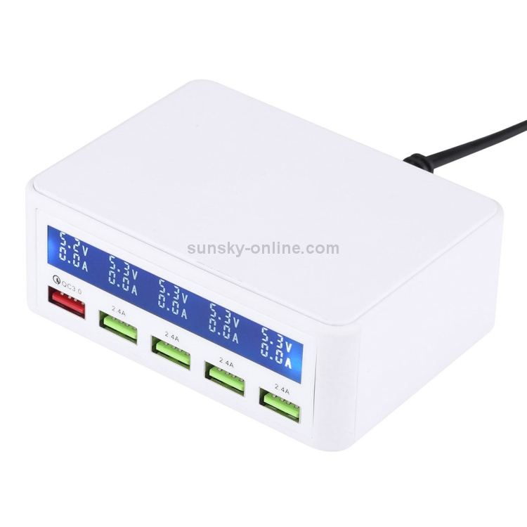 40W QC3.0 2.4A 4-USB Ports Fast Charger Station Travel Desktop Charger Power Adapter with LCD Digital Display, UK Plug 40W QC3.0 2.4A 4-USB Ports Fast Charger Station Travel Desktop Charger Power Adapter with LCD Digital Display, UK Plug