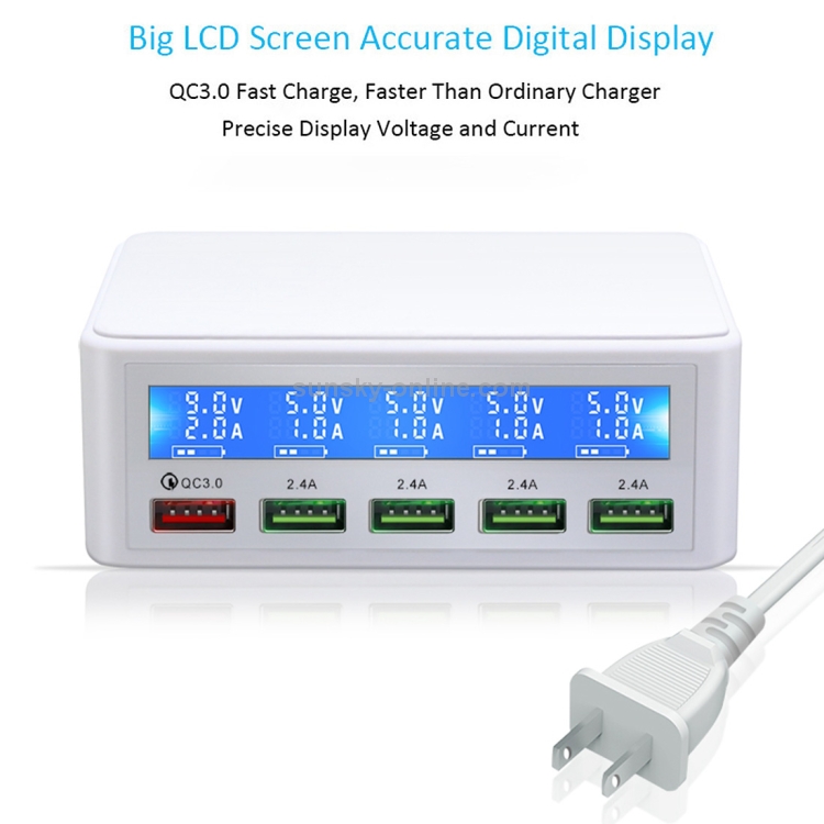 40W QC3.0 2.4A 4-USB Ports Fast Charger Station Travel Desktop Charger Power Adapter with LCD Digital Display, UK Plug 40W QC3.0 2.4A 4-USB Ports Fast Charger Station Travel Desktop Charger Power Adapter with LCD Digital Display, UK Plug