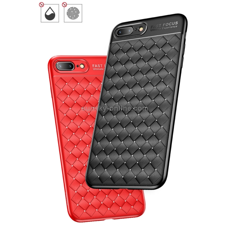 USAMS for iPhone 8 Plus & 7 Plus Weave Style TPU Breathable Soft Protective Back Case(Red) USAMS for iPhone 8 Plus & 7 Plus Weave Style TPU Breathable Soft Protective Back Case(Red)