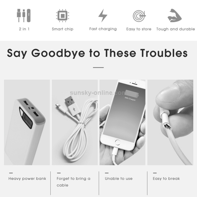 hoco U22 1.2m U Bei Power Bank with 8 Pin Cable hoco U22 1.2m U Bei Power Bank with 8 Pin Cable