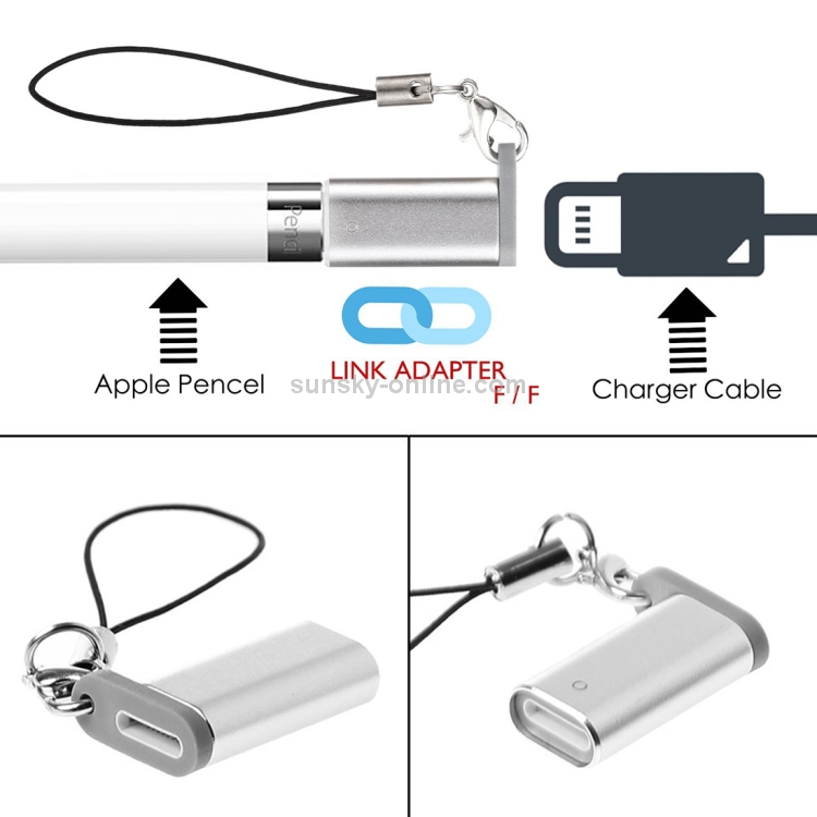 Aluminum Shell Apple Pencil Charger Adapter for iPad Pro(Silver) Aluminum Shell Apple Pencil Charger Adapter for iPad Pro(Silver)