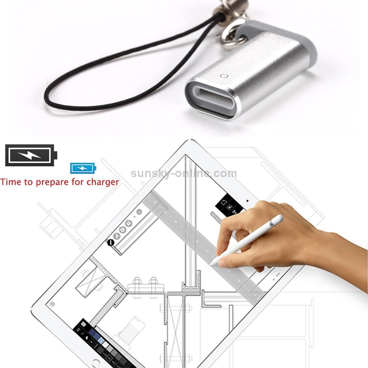 Aluminum Shell Apple Pencil Charger Adapter for iPad Pro(Silver) Aluminum Shell Apple Pencil Charger Adapter for iPad Pro(Silver)