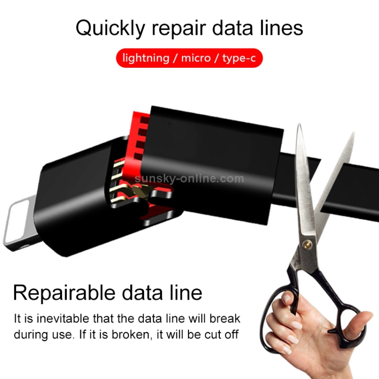1.5m USB to 8 Pin Repairable Charging & Sync Data Cable 1.5m USB to 8 Pin Repairable Charging & Sync Data Cable