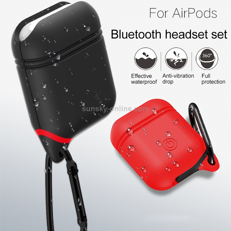 Dropproof Soft Silicone Bluetooth Earphone Protective Cover Skin with Carabiner for Apple AirPods 1/2(Red) Dropproof Soft Silicone Bluetooth Earphone Protective Cover Skin with Carabiner for Apple AirPods 1/2(Red)