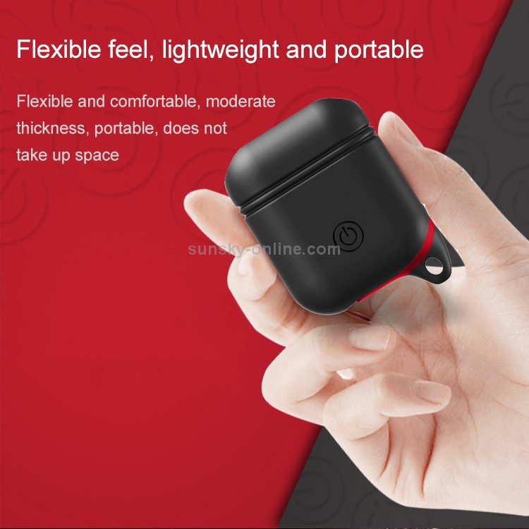 Dropproof Soft Silicone Bluetooth Earphone Protective Cover Skin with Carabiner for Apple AirPods 1/2(Red) Dropproof Soft Silicone Bluetooth Earphone Protective Cover Skin with Carabiner for Apple AirPods 1/2(Red)