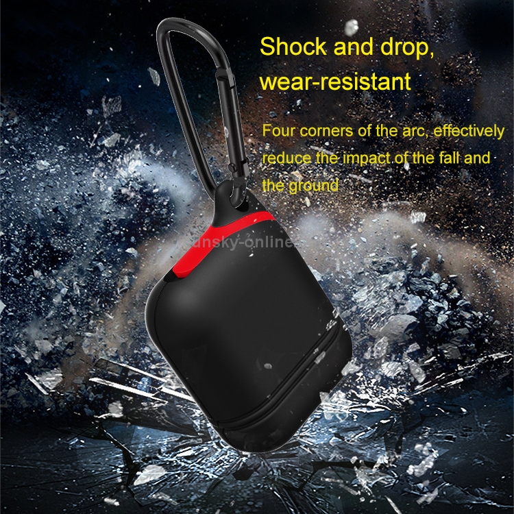 Dropproof Soft Silicone Bluetooth Earphone Protective Cover Skin with Carabiner for Apple AirPods 1/2(Red) Dropproof Soft Silicone Bluetooth Earphone Protective Cover Skin with Carabiner for Apple AirPods 1/2(Red)
