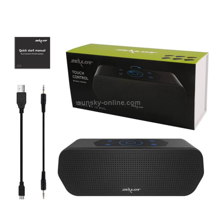 ZEALOT S20 IPX5 Waterproof Dustproof 3D Surround Bass Stereo Touch Control Bluetooth Speaker, Support TF Card, AUX ZEALOT S20 IPX5 Waterproof Dustproof 3D Surround Bass Stereo Touch Control Bluetooth Speaker, Support TF Card, AUX