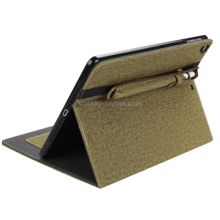 Cloth Pattern PU Case for iPad 9.7 inch (2018) & (2017) & (2016) & iPad Air 2 & iPad Air, with Card Slot & Pen Groove(Gold) Cloth Pattern PU Case for iPad 9.7 inch (2018) & (2017) & (2016) & iPad Air 2 & iPad Air, with Card Slot & Pen Groove(Gold)