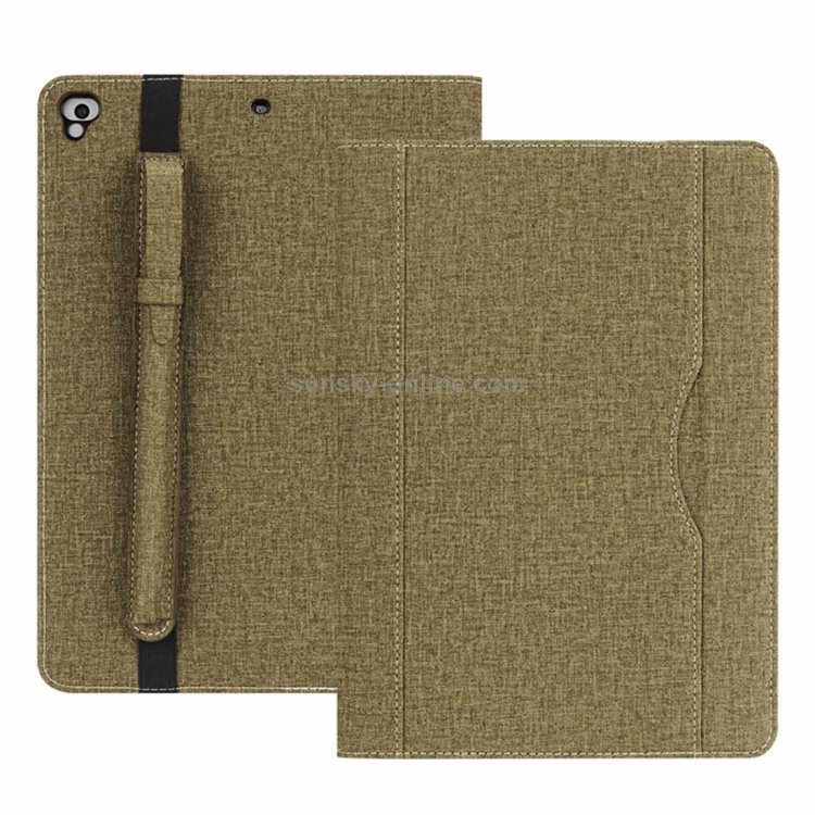 Cloth Pattern PU Case for iPad 9.7 inch (2018) & (2017) & (2016) & iPad Air 2 & iPad Air, with Card Slot & Pen Groove(Gold) Cloth Pattern PU Case for iPad 9.7 inch (2018) & (2017) & (2016) & iPad Air 2 & iPad Air, with Card Slot & Pen Groove(Gold)