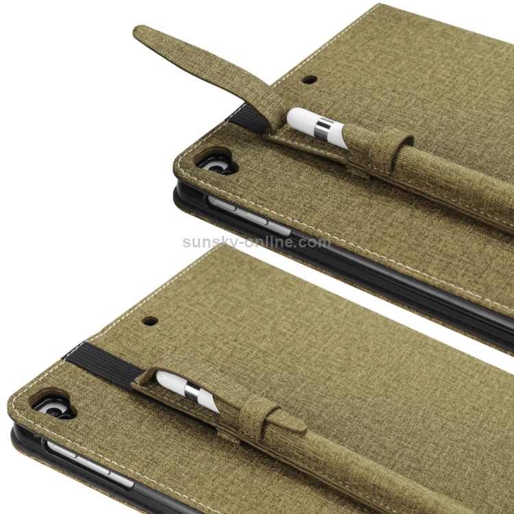 Cloth Pattern PU Case for iPad 9.7 inch (2018) & (2017) & (2016) & iPad Air 2 & iPad Air, with Card Slot & Pen Groove(Gold) Cloth Pattern PU Case for iPad 9.7 inch (2018) & (2017) & (2016) & iPad Air 2 & iPad Air, with Card Slot & Pen Groove(Gold)