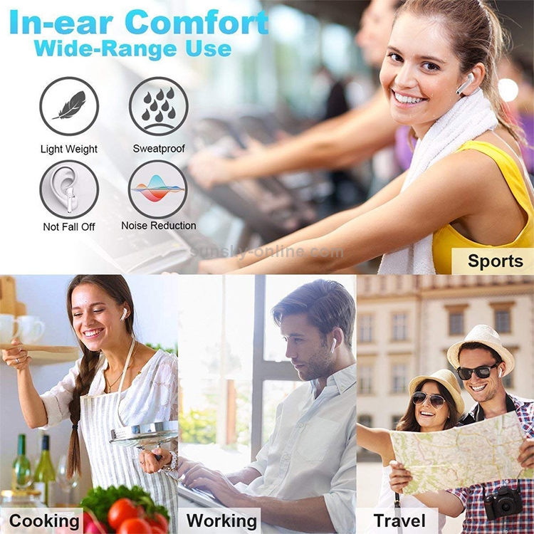 [US Warehouse] i7S TWS Universal Dual Wireless Bluetooth 5.0 Earbuds Stereo Headset In-Ear Earphone with Charging Box, Automatic Dual Ears Pairing