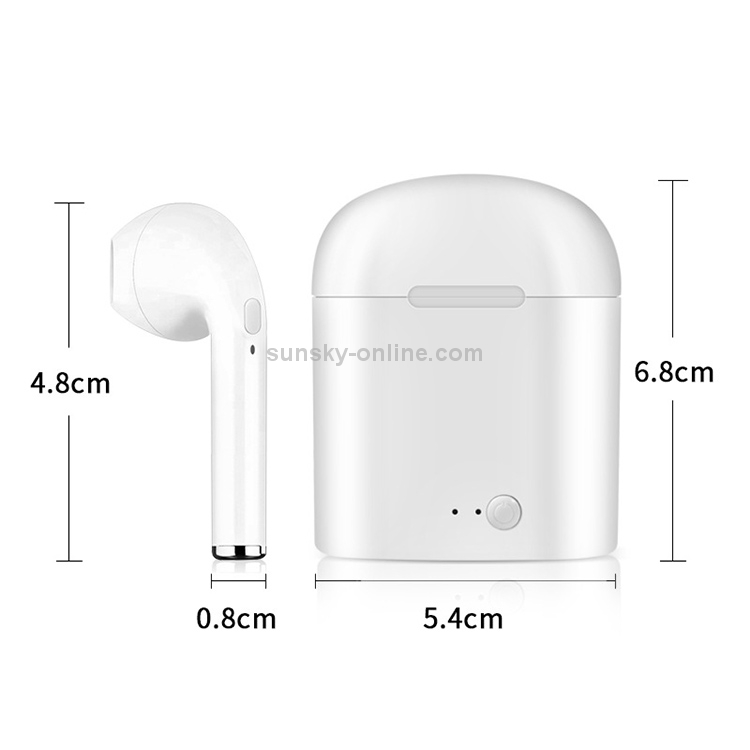 [US Warehouse] i7S TWS Universal Dual Wireless Bluetooth 5.0 Earbuds Stereo Headset In-Ear Earphone with Charging Box, Automatic Dual Ears Pairing