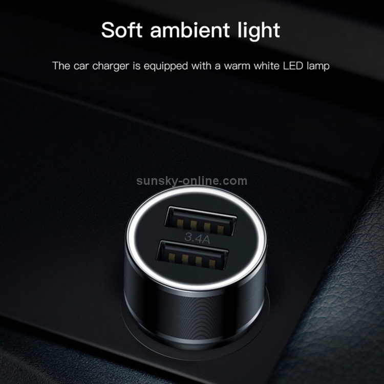 Baseus 3.4A Dual USB Quick Car Charger with 1m 2A Type-C Braided Cable Set Baseus 3.4A Dual USB Quick Car Charger with 1m 2A Type-C Braided Cable Set