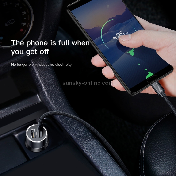 Baseus 3.4A Dual USB Quick Car Charger with 1m 2A Type-C Braided Cable Set Baseus 3.4A Dual USB Quick Car Charger with 1m 2A Type-C Braided Cable Set