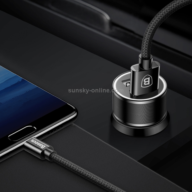 Baseus 3.4A Dual USB Quick Car Charger with 1m 2A Type-C Braided Cable Set Baseus 3.4A Dual USB Quick Car Charger with 1m 2A Type-C Braided Cable Set