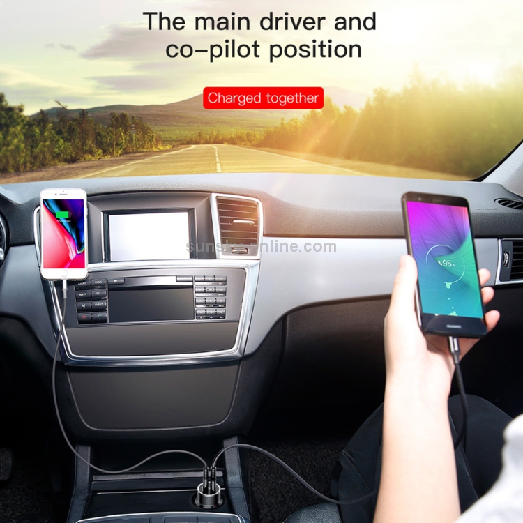 Baseus 3.4A Dual USB Quick Car Charger with 1m 2A Type-C Braided Cable Set Baseus 3.4A Dual USB Quick Car Charger with 1m 2A Type-C Braided Cable Set
