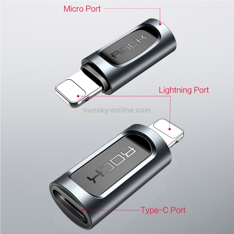ROCK 2.1A Portable USB-C/Type-C to 8 Pin Audio Converter Earphone Adapter ROCK 2.1A Portable USB-C/Type-C to 8 Pin Audio Converter Earphone Adapter