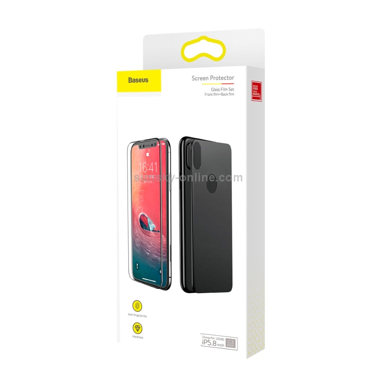 For iPhone X / XS Baseus 9H Full Screen Tempered Glass Film Set Front Film 0.3mm Black Trim + Back Film 0.3mm Black Trim(Black) For iPhone X / XS Baseus 9H Full Screen Tempered Glass Film Set Front Film 0.3mm Black Trim + Back Film 0.3mm Black Trim(Black)