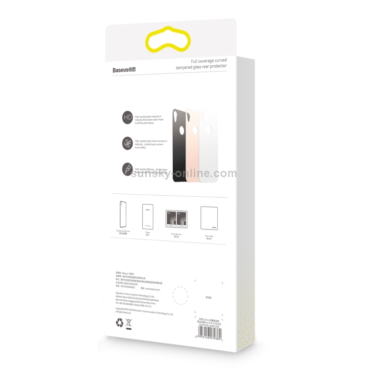 For iPhone X / XS Baseus 0.3mm Full Coverage Curved Screen Tempered Glass Back Screen Film(Black) For iPhone X / XS Baseus 0.3mm Full Coverage Curved Screen Tempered Glass Back Screen Film(Black)