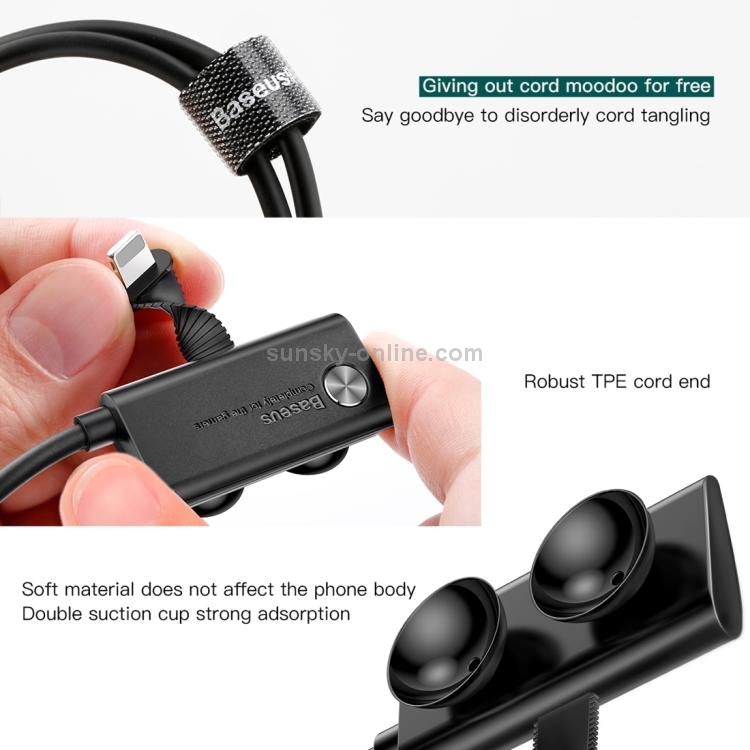 Baseus 3m TPE Cord Suction Cup 1.5A 480Mbps USB A to 8 Pin Fast Charging Data Game Cable Baseus 3m TPE Cord Suction Cup 1.5A 480Mbps USB A to 8 Pin Fast Charging Data Game Cable
