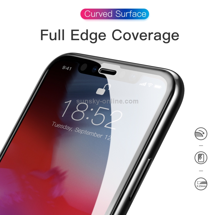 For iPhone 11 Pro Max / XS Max Baseus 0.23mm Privacy Anti-glare Crack-resistant Edges Curved Full Screen Tempered Glass Film(Black) For iPhone 11 Pro Max / XS Max Baseus 0.23mm Privacy Anti-glare Crack-resistant Edges Curved Full Screen Tempered Glass Film(Black)