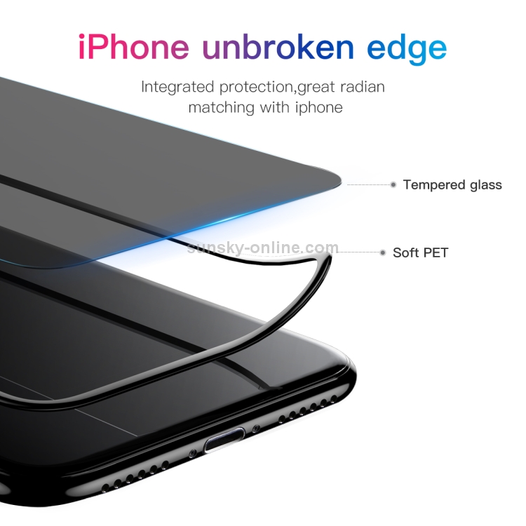 For iPhone 11 Pro Max / XS Max Baseus 0.23mm Privacy Anti-glare Crack-resistant Edges Curved Full Screen Tempered Glass Film(Black) For iPhone 11 Pro Max / XS Max Baseus 0.23mm Privacy Anti-glare Crack-resistant Edges Curved Full Screen Tempered Glass Film(Black)