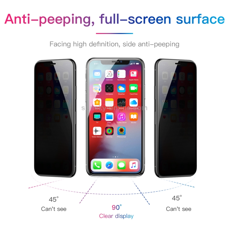 For iPhone 11 Pro Max / XS Max Baseus 0.23mm Privacy Anti-glare Crack-resistant Edges Curved Full Screen Tempered Glass Film(Black) For iPhone 11 Pro Max / XS Max Baseus 0.23mm Privacy Anti-glare Crack-resistant Edges Curved Full Screen Tempered Glass Film(Black)