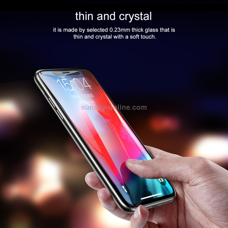 For iPhone XS Max Baseus 0.23mm Anti Blue-ray Crack-resistant Edges Curved Full Screen Tempered Glass Film(Black) For iPhone XS Max Baseus 0.23mm Anti Blue-ray Crack-resistant Edges Curved Full Screen Tempered Glass Film(Black)