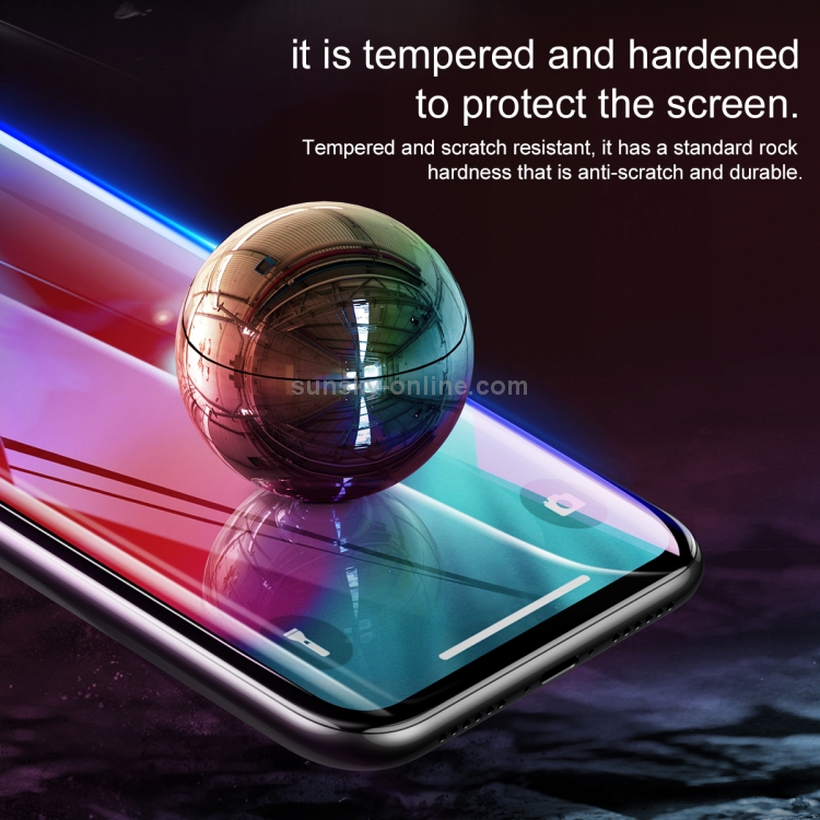 For iPhone XS Max Baseus 0.23mm Anti Blue-ray Crack-resistant Edges Curved Full Screen Tempered Glass Film(Black) For iPhone XS Max Baseus 0.23mm Anti Blue-ray Crack-resistant Edges Curved Full Screen Tempered Glass Film(Black)