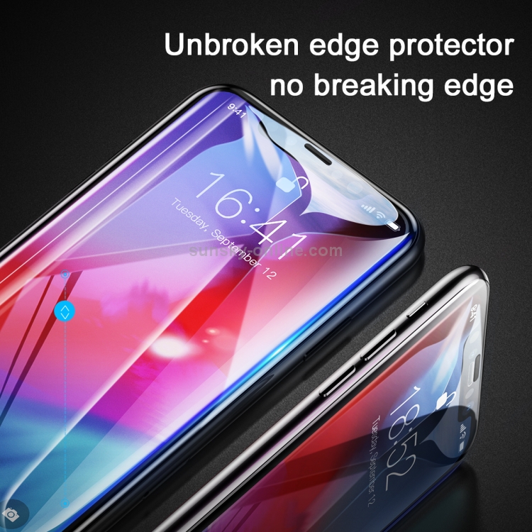 For iPhone XS Max Baseus 0.23mm Anti Blue-ray Crack-resistant Edges Curved Full Screen Tempered Glass Film(Black) For iPhone XS Max Baseus 0.23mm Anti Blue-ray Crack-resistant Edges Curved Full Screen Tempered Glass Film(Black)