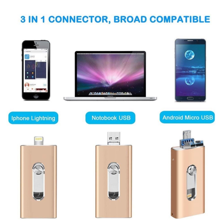 RQW-02 3 in 1 USB 2.0 & 8 Pin & Micro USB 32GB Flash Drive(Silver) RQW-02 3 in 1 USB 2.0 & 8 Pin & Micro USB 32GB Flash Drive(Silver)