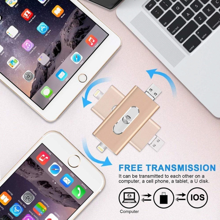 RQW-02 3 in 1 USB 2.0 & 8 Pin & Micro USB 32GB Flash Drive(Silver) RQW-02 3 in 1 USB 2.0 & 8 Pin & Micro USB 32GB Flash Drive(Silver)