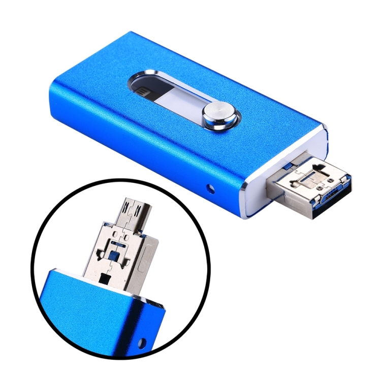 RQW-02 3 in 1 USB 2.0 & 8 Pin & Micro USB 128GB Flash Drive(Blue) RQW-02 3 in 1 USB 2.0 & 8 Pin & Micro USB 128GB Flash Drive(Blue)