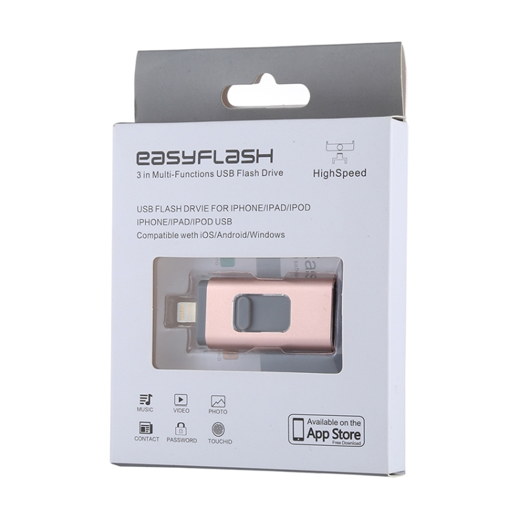 easyflash RQW-01B 3 in 1 USB 2.0 & 8 Pin & Micro USB 32GB Flash Drive(Rose Gold) easyflash RQW-01B 3 in 1 USB 2.0 & 8 Pin & Micro USB 32GB Flash Drive(Rose Gold)