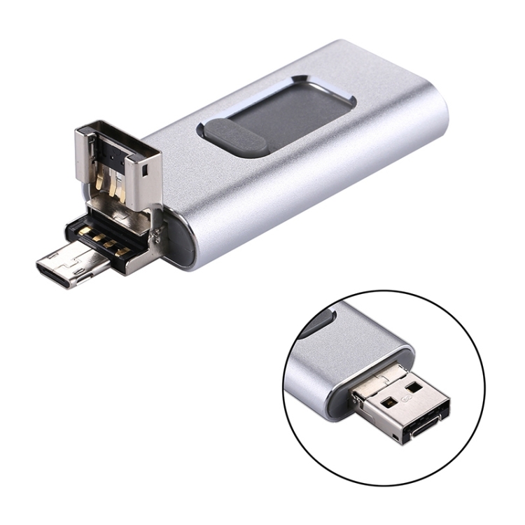 easyflash RQW-01B 3 in 1 USB 2.0 & 8 Pin & Micro USB 64GB Flash Drive(Silver) easyflash RQW-01B 3 in 1 USB 2.0 & 8 Pin & Micro USB 64GB Flash Drive(Silver)