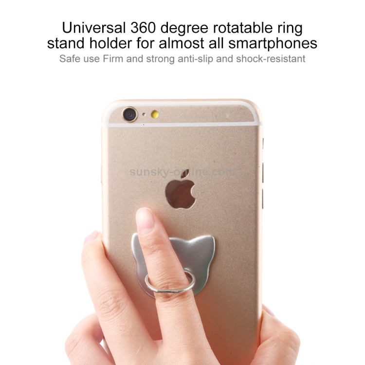 100 PCS Universal Cat Shape 360 Degree Rotatable Ring Stand Holder for Almost All Smartphones(Silver) 100 PCS Universal Cat Shape 360 Degree Rotatable Ring Stand Holder for Almost All Smartphones(Silver)