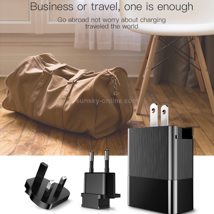 Baseus Duke 3.4A Total Output 3 USB Universal Travel Charger, AC 100-240V Baseus Duke 3.4A Total Output 3 USB Universal Travel Charger, AC 100-240V