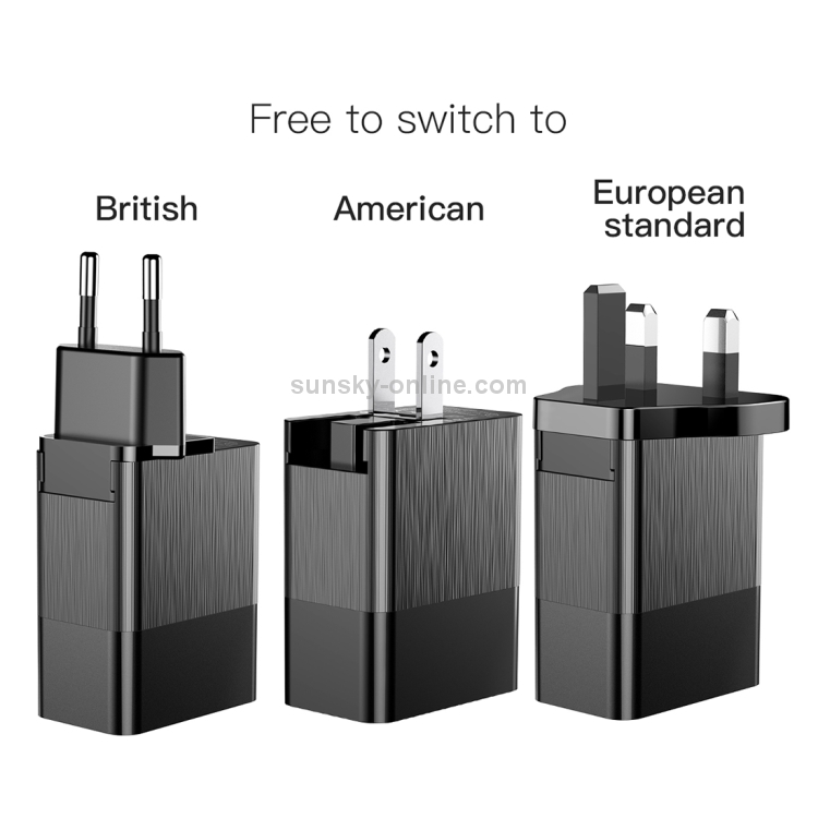 Baseus Duke 3.4A Total Output 3 USB Universal Travel Charger, AC 100-240V Baseus Duke 3.4A Total Output 3 USB Universal Travel Charger, AC 100-240V
