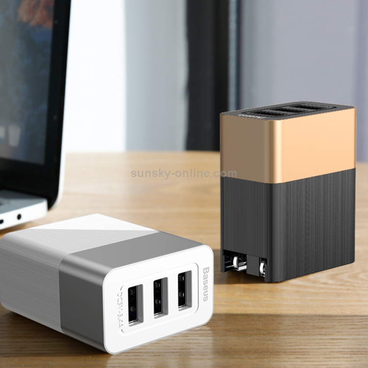 Baseus Duke 3.4A Total Output 3 USB Quick Charge Smart Travel Charger, US Plug Baseus Duke 3.4A Total Output 3 USB Quick Charge Smart Travel Charger, US Plug