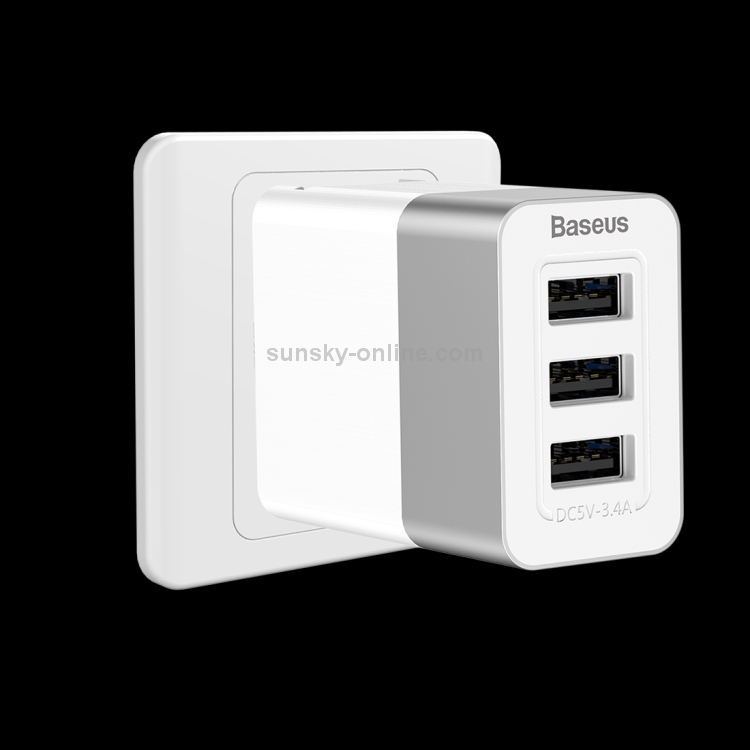 Baseus Duke 3.4A Total Output 3 USB Quick Charge Smart Travel Charger, US Plug Baseus Duke 3.4A Total Output 3 USB Quick Charge Smart Travel Charger, US Plug